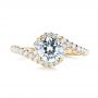 18k Yellow Gold 18k Yellow Gold Diamond Engagement Ring - Top View -  103833 - Thumbnail
