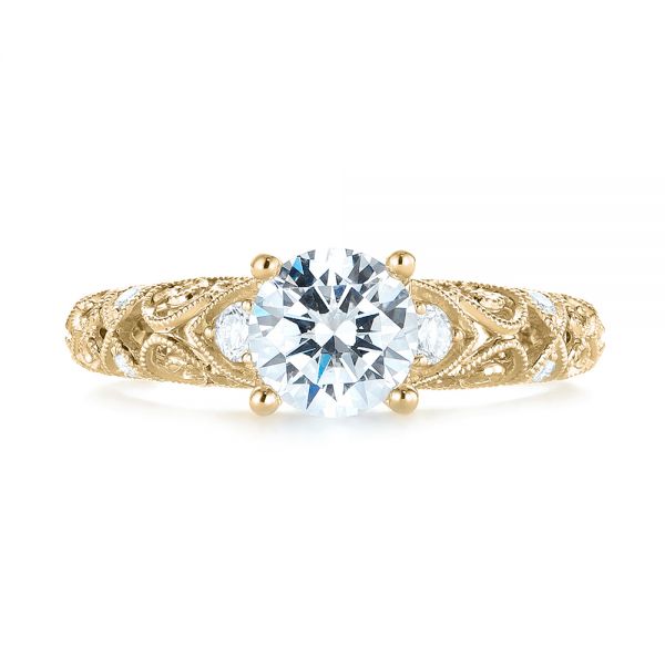 14k Yellow Gold 14k Yellow Gold Diamond Engagement Ring - Top View -  103901