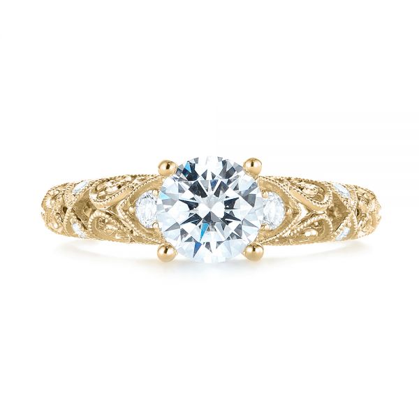 14k Yellow Gold 14k Yellow Gold Diamond Engagement Ring - Top View - 103901