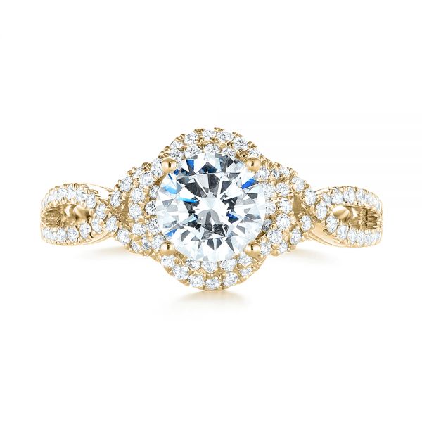 18k Yellow Gold 18k Yellow Gold Diamond Engagement Ring - Top View - 103903