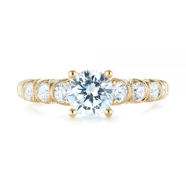 18k Yellow Gold 18k Yellow Gold Diamond Engagement Ring - Top View -  103905