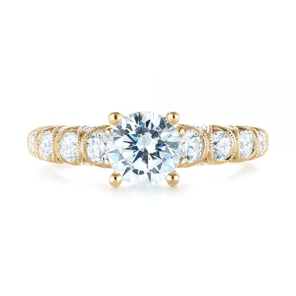 18k Yellow Gold 18k Yellow Gold Diamond Engagement Ring - Top View - 103905