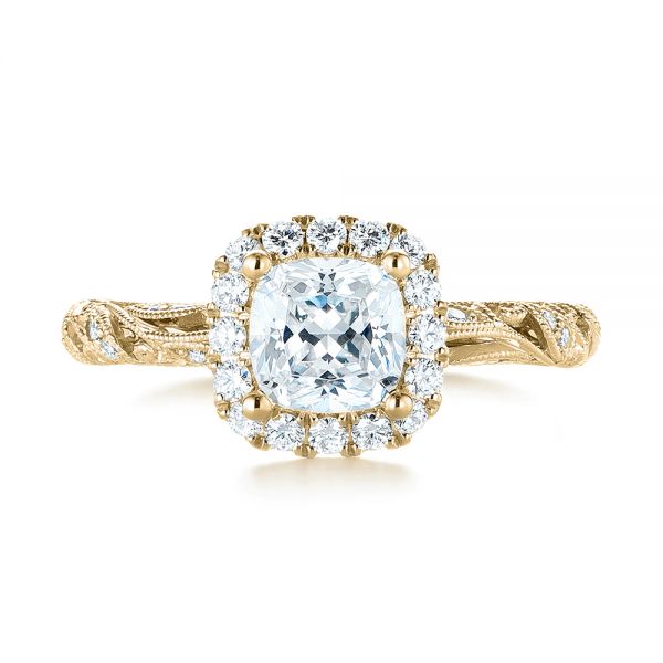 18k Yellow Gold 18k Yellow Gold Diamond Engagement Ring - Top View -  103908