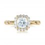18k Yellow Gold 18k Yellow Gold Diamond Engagement Ring - Top View -  103908 - Thumbnail