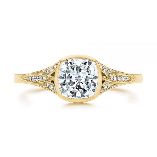 18k Yellow Gold 18k Yellow Gold Diamond Engagement Ring - Top View -  106592