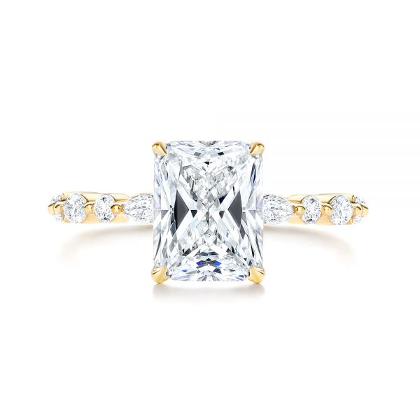 18k Yellow Gold 18k Yellow Gold Diamond Engagement Ring - Top View -  106640