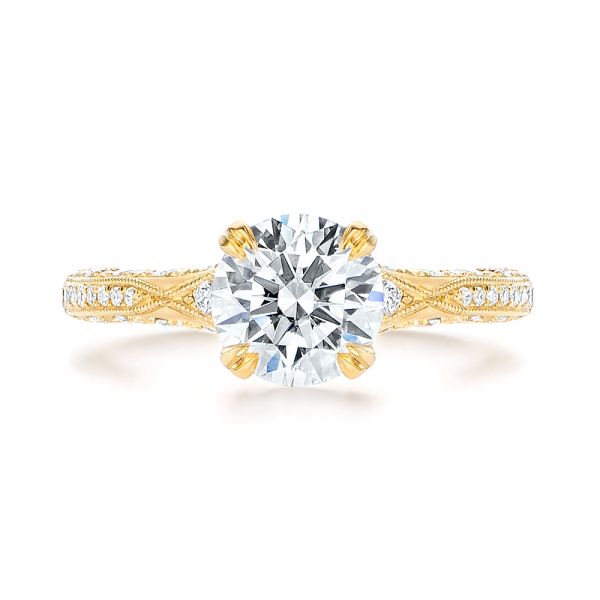 14k Yellow Gold 14k Yellow Gold Diamond Engagement Ring - Top View -  106644
