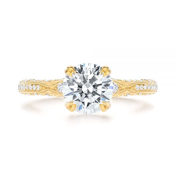 14k Yellow Gold 14k Yellow Gold Diamond Engagement Ring - Top View - 106644