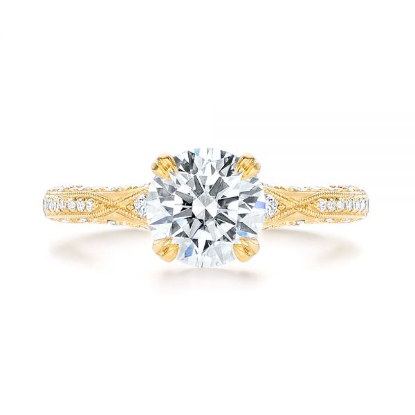 18k Yellow Gold 18k Yellow Gold Diamond Engagement Ring - Top View -  106644