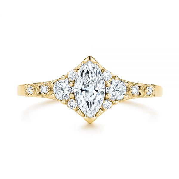 14k Yellow Gold 14k Yellow Gold Diamond Engagement Ring - Top View -  106659