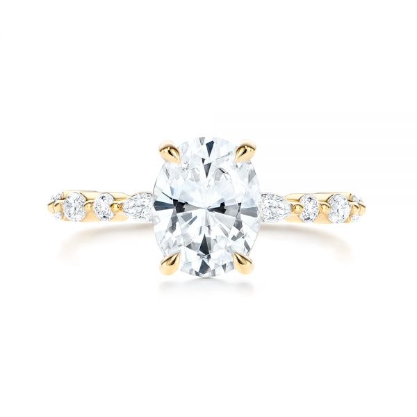 14k Yellow Gold 14k Yellow Gold Diamond Engagement Ring - Top View -  106727