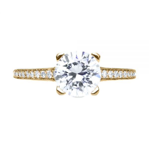 14k Yellow Gold 14k Yellow Gold Diamond Engagement Ring - Top View -  196