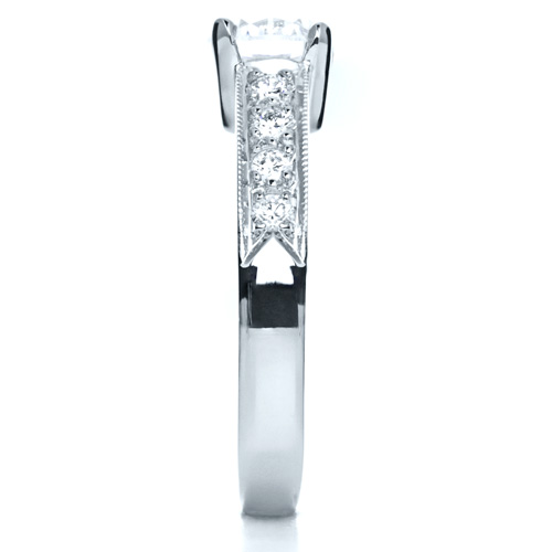 Platinum Diamond Engagement Ring - Side View - 200