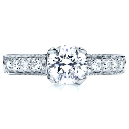  Platinum Diamond Engagement Ring - Top View -  200 - Thumbnail