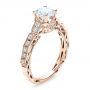 18k Rose Gold 18k Rose Gold Diamond Filigree Engagement Ring - Vanna K - Three-Quarter View -  100106 - Thumbnail