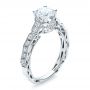 18k White Gold Diamond Filigree Engagement Ring - Vanna K - Three-Quarter View -  100106 - Thumbnail