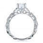 18k White Gold Diamond Filigree Engagement Ring - Vanna K - Front View -  100106 - Thumbnail