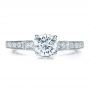 18k White Gold Diamond Filigree Engagement Ring - Vanna K - Top View -  100106 - Thumbnail