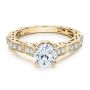 14k Yellow Gold 14k Yellow Gold Diamond Filigree Engagement Ring - Vanna K - Flat View -  100106 - Thumbnail