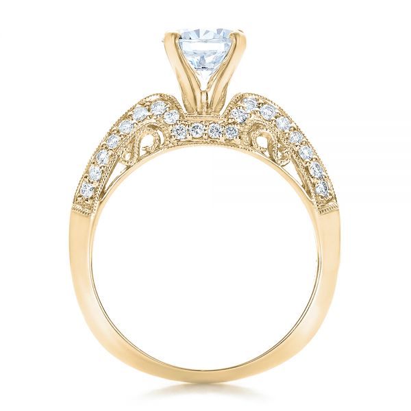14k Yellow Gold Diamond Filigree Engagement Ring Vanna K 100724