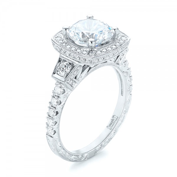 Diamond Halo Engagement Ring - Image