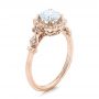 14k Rose Gold 14k Rose Gold Diamond Halo Engagement Ring - Three-Quarter View -  101984 - Thumbnail