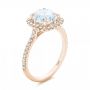 14k Rose Gold Diamond Halo Engagement Ring