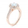 14k Rose Gold 14k Rose Gold Diamond Halo Engagement Ring - Three-Quarter View -  103904 - Thumbnail