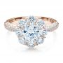 14k Rose Gold 14k Rose Gold Diamond Halo Engagement Ring - Flat View -  100007 - Thumbnail