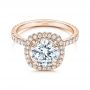 14k Rose Gold 14k Rose Gold Diamond Halo Engagement Ring - Flat View -  106521 - Thumbnail