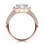 18k Rose Gold 18k Rose Gold Diamond Halo Engagement Ring - Front View -  100007 - Thumbnail