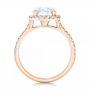 18k Rose Gold 18k Rose Gold Diamond Halo Engagement Ring - Front View -  102820 - Thumbnail
