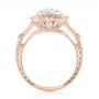 14k Rose Gold 14k Rose Gold Diamond Halo Engagement Ring - Front View -  103645 - Thumbnail