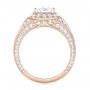 18k Rose Gold 18k Rose Gold Diamond Halo Engagement Ring - Front View -  103910 - Thumbnail