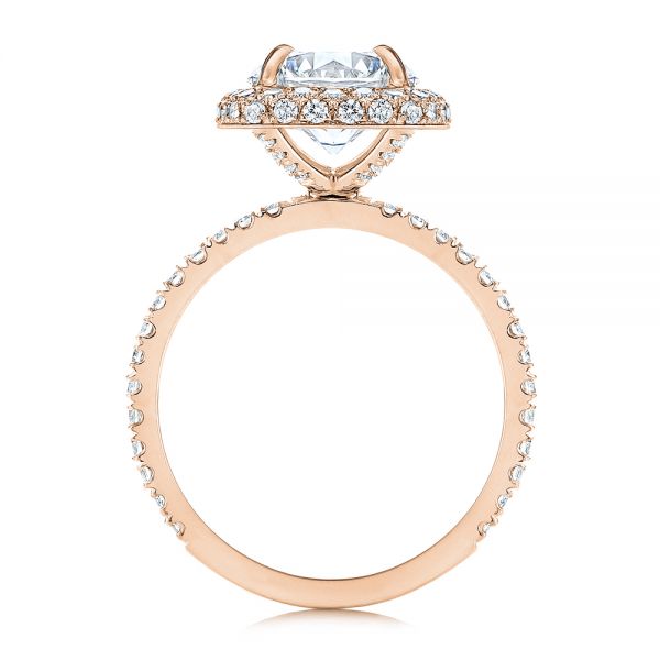 14k Rose Gold 14k Rose Gold Diamond Halo Engagement Ring - Front View -  106521