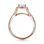 14k Rose Gold 14k Rose Gold Diamond Halo Engagement Ring - Front View -  1256 - Thumbnail