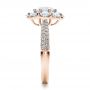 18k Rose Gold 18k Rose Gold Diamond Halo Engagement Ring - Side View -  100007 - Thumbnail