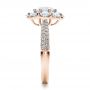 18k Rose Gold 18k Rose Gold Diamond Halo Engagement Ring - Side View -  100007 - Thumbnail