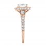18k Rose Gold 18k Rose Gold Diamond Halo Engagement Ring - Side View -  103602 - Thumbnail