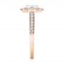 18k Rose Gold 18k Rose Gold Diamond Halo Engagement Ring - Side View -  103904 - Thumbnail