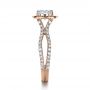 18k Rose Gold 18k Rose Gold Diamond Halo Engagement Ring - Side View -  1256 - Thumbnail