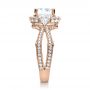 14k Rose Gold 14k Rose Gold Diamond Halo Engagement Ring - Side View -  207 - Thumbnail