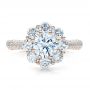 14k Rose Gold 14k Rose Gold Diamond Halo Engagement Ring - Top View -  100007 - Thumbnail