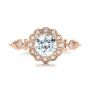 18k Rose Gold 18k Rose Gold Diamond Halo Engagement Ring - Top View -  101984 - Thumbnail