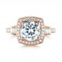 14k Rose Gold 14k Rose Gold Diamond Halo Engagement Ring - Top View -  103602 - Thumbnail