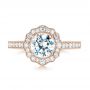 18k Rose Gold 18k Rose Gold Diamond Halo Engagement Ring - Top View -  103904 - Thumbnail