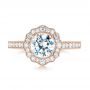 18k Rose Gold 18k Rose Gold Diamond Halo Engagement Ring - Top View -  103904 - Thumbnail