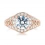 18k Rose Gold 18k Rose Gold Diamond Halo Engagement Ring - Top View -  103910 - Thumbnail
