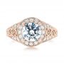14k Rose Gold 14k Rose Gold Diamond Halo Engagement Ring - Top View -  103910 - Thumbnail