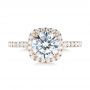 14k Rose Gold 14k Rose Gold Diamond Halo Engagement Ring - Top View -  104024 - Thumbnail